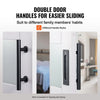 Vevor 42" x 84" Wood and Frosted Glass Barn Door Kit with Hardware New
