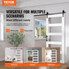 Vevor Barn Door and Hardware Kit 36" x 84" Smooth and Quiet Wood with Glass Panel Sliding Door Kit New