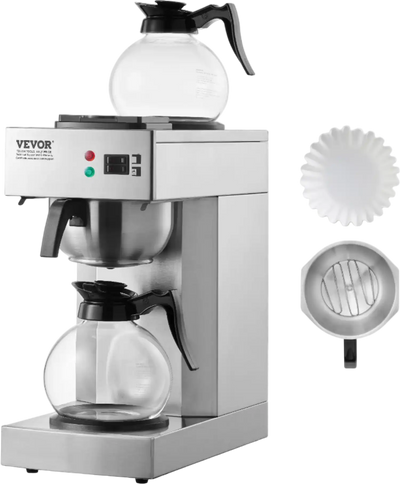 Vevor 12-Cup Commercial Drip Coffee Maker with 2 Warmers and Carafes New