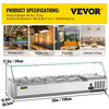 Vevor Refrigerated Condiment Prep Station 55" with Glass Shield 150W Stainless Steel 13.8 Qt New