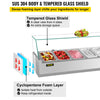 Vevor Refrigerated Condiment Prep Station 59" with Glass Shield 146W Stainless Steel 16.8 Qt New