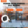 Vevor Glass Clamp 40 PCS Square Stainless Steel Railing Brackets for 0.31"-0.47" Tempered Glass Black New