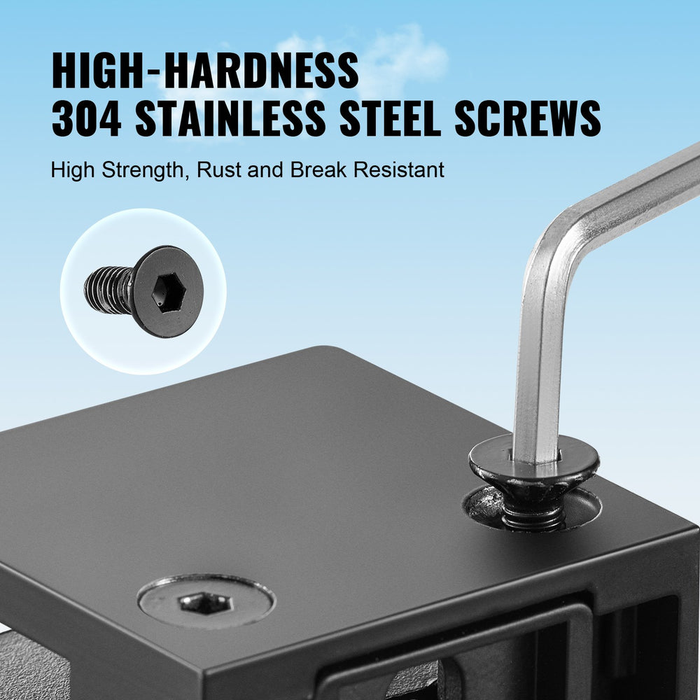 Vevor Glass Clamp 40 PCS Square Stainless Steel Railing Brackets for 0.31"-0.47" Tempered Glass Black New