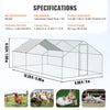 Vevor Large Metal Chicken Coop 9.8' x 19.3' x 6.5' Spire Walk In Run Waterproof Cover New