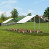 Vevor Large Metal Chicken Coop 9.8' x 25.6' x 6.5' Spire Walk In Run Waterproof Cover New