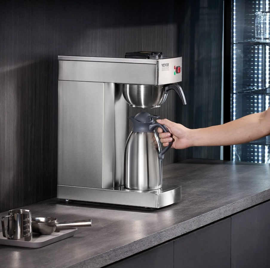 Vevor 12-Cup Commercial Drip Coffee Maker with Thermal Carafe New