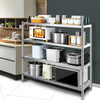 Vevor Storage Shelf 4-Tier Stainless Steel Unit 47.2" x 17.7" x 61" Heavy-Duty with 529 Lbs Total Capacity New