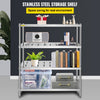 Vevor Storage Shelf 4-Tier Stainless Steel Unit 47.2" x 17.7" x 61" Heavy-Duty with 529 Lbs Total Capacity New