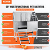 Vevor 50" Dog Grooming Tub Stainless Steel 330 Lbs. Capacity with Left Door and Stairs New