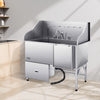 Vevor Dog Grooming Tub 61" Stainless Steel 440 Lb Capacity Non-Slip Ramp and Storage Cabinet New