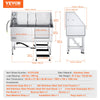 Vevor 62" Dog Grooming Tub Stainless Steel 440 Lbs. Capacity with Right Door and Stairs New