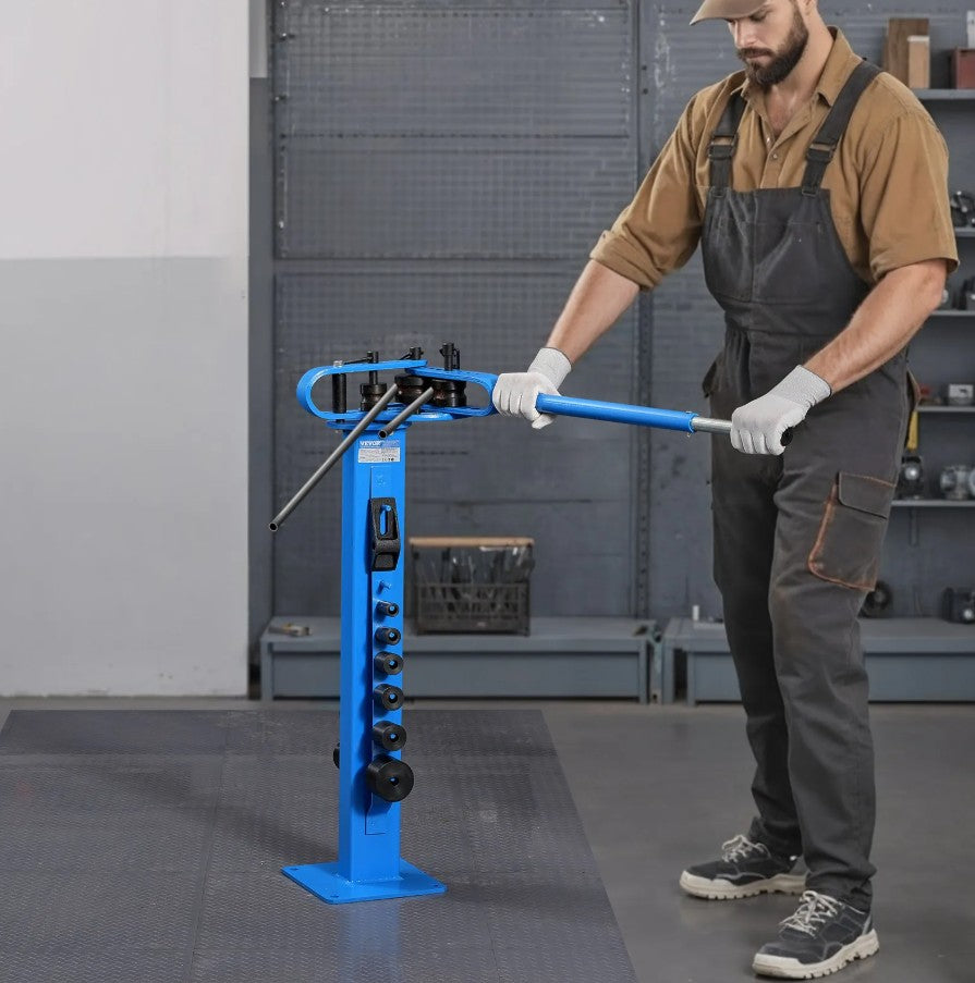 Vevor Manual Pipe Bender 200° Max Bending Angle Heavy-Duty Non-Slip Rubber Grip with 14 Dies New