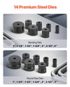 Vevor Manual Pipe Bender 200° Max Bending Angle Heavy-Duty Non-Slip Rubber Grip with 14 Dies New