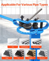 Vevor Manual Pipe Bender 200° Max Bending Angle Heavy-Duty Non-Slip Rubber Grip with 14 Dies New
