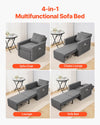 Vevor Sleeper Sofa Bed Convertible Pull Out Chair 5-Position Recliner with Storage and Desk Board New