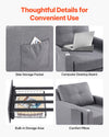 Vevor Sleeper Sofa Bed Convertible Pull Out Chair 5-Position Recliner with Storage and Desk Board New