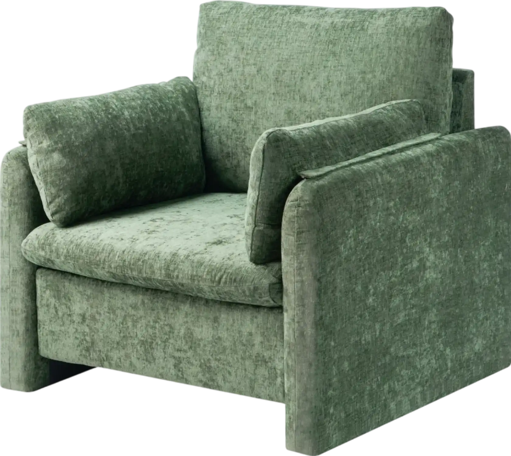 Vevor Modern Green Accent Chair Upholstered Armchair with Arched Back and Cushion New