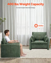 Vevor Modern Green Accent Chair Upholstered Armchair with Arched Back and Cushion New