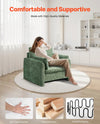 Vevor Modern Green Accent Chair Upholstered Armchair with Arched Back and Cushion New