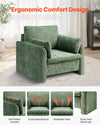 Vevor Modern Green Accent Chair Upholstered Armchair with Arched Back and Cushion New