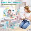 Baby Activity Center Height Adjustable Baby Bouncing Saucer with Interactive Toys-Light Blue - Gallery View 1 of 10