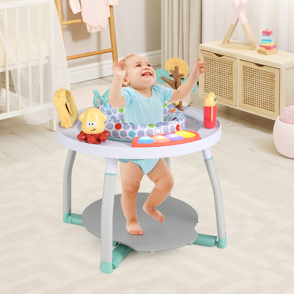 5-in-1 Baby Activity Center Interactive Bounce Seat with Removable Toys-White - Gallery View 1 of 10