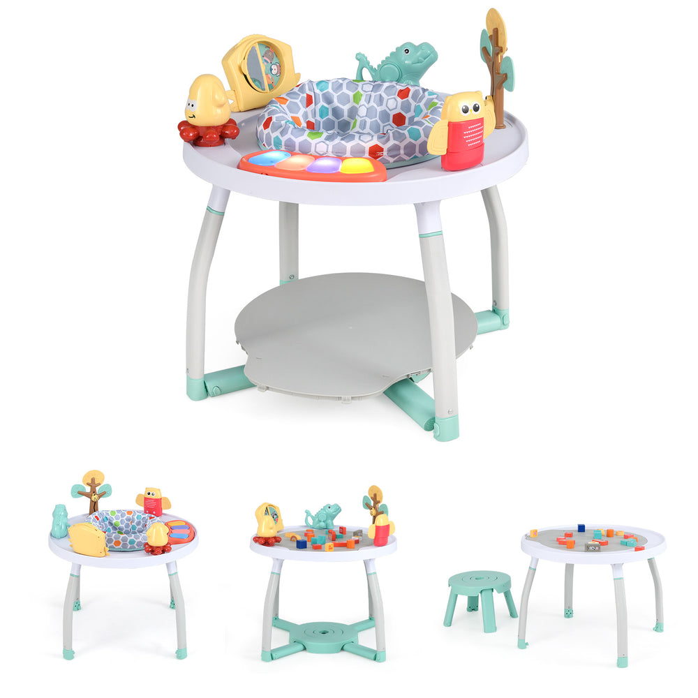 5-in-1 baby activity center with removable toys, adjustable height, and comfortable seat for interactive play and.