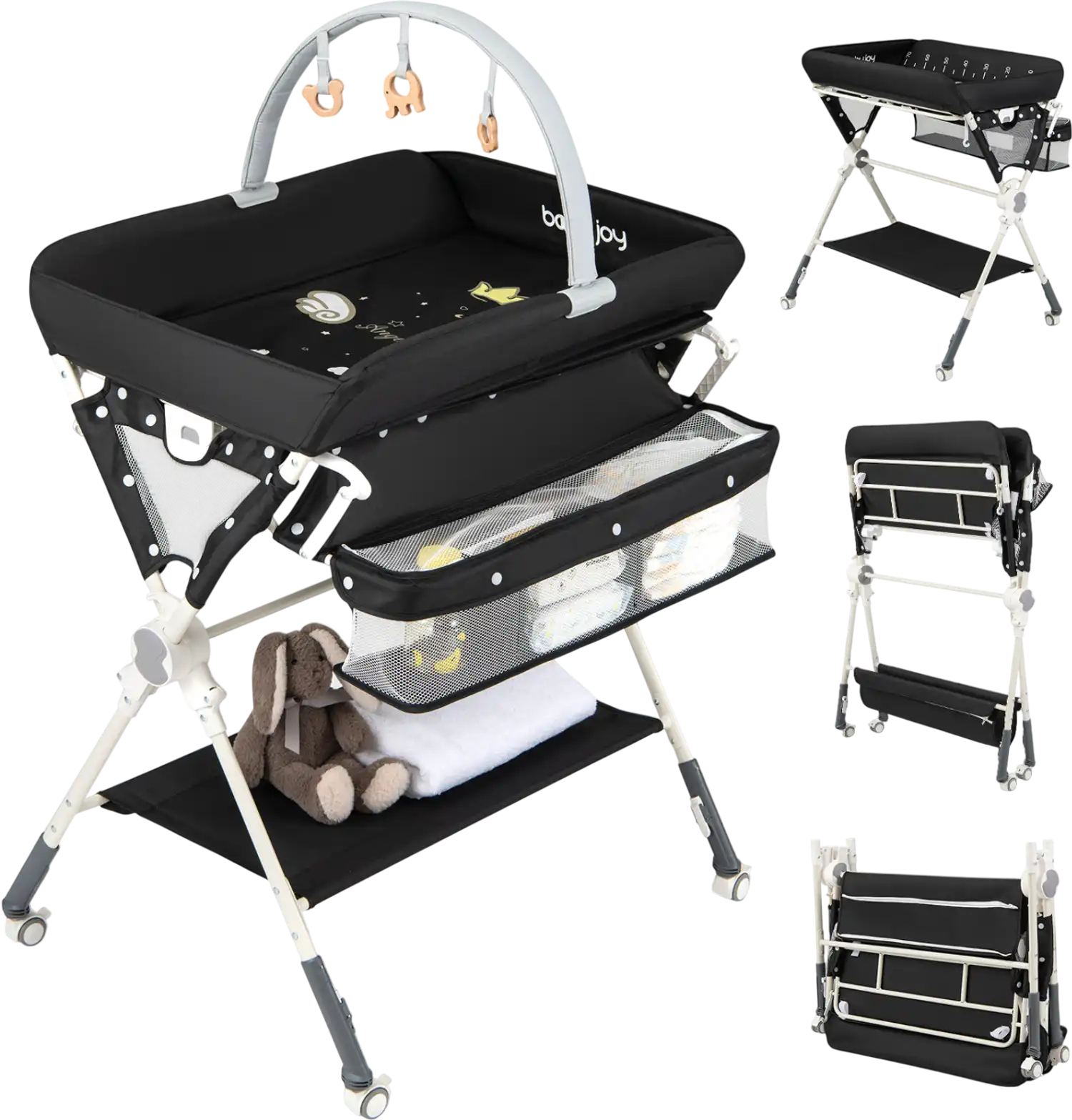 Costway Foldable Baby Changing Table Diaper Station w/ Storage Bag Shelf 51702309 New