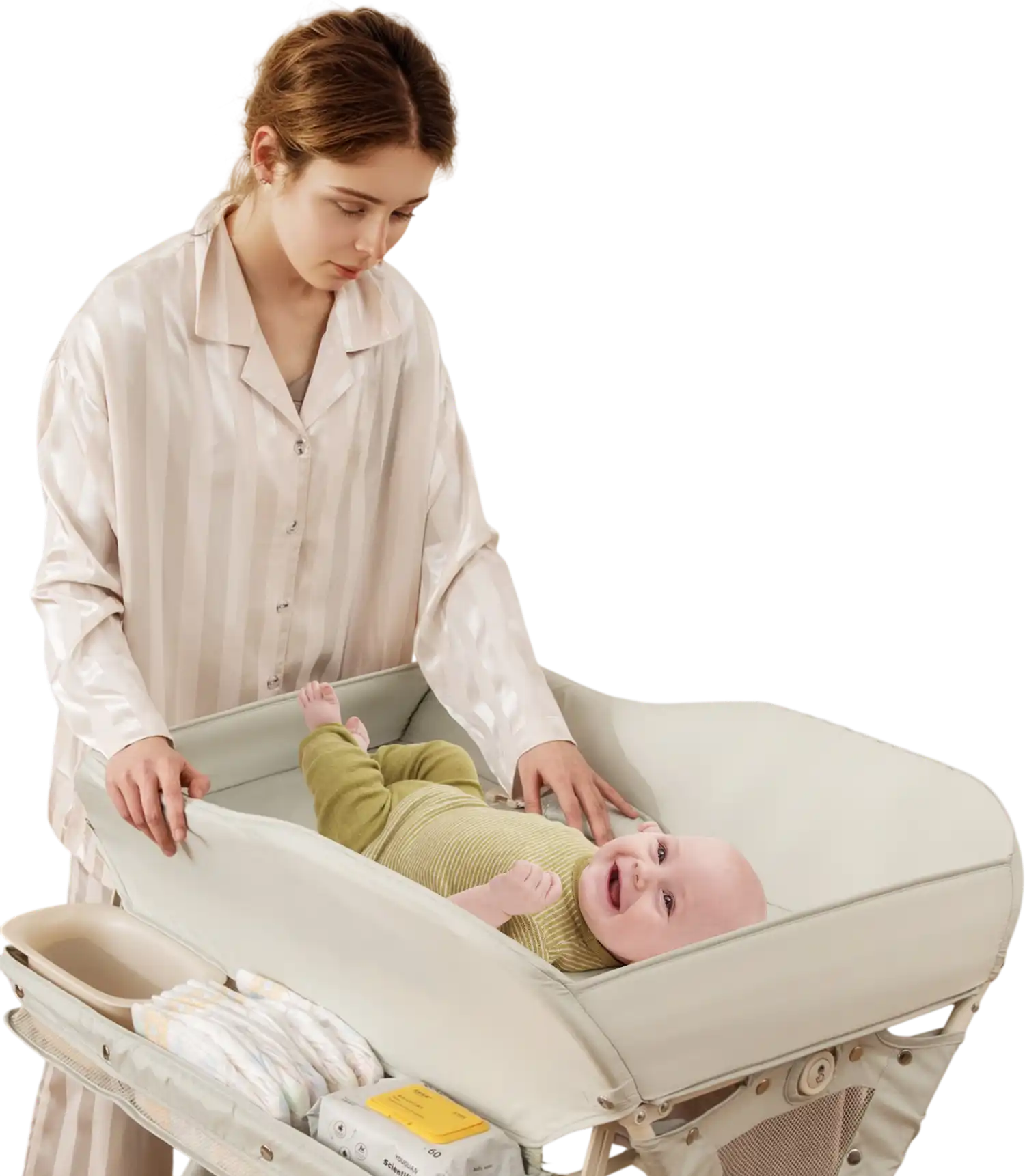 Costway Baby Diaper Changing Table w/ Water Basin Wheels Green 24679813 New