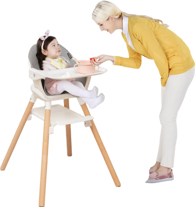 Costway 6-in-1 Baby High Chair Removable Dishwasher-Safe Tray White 65719834 New