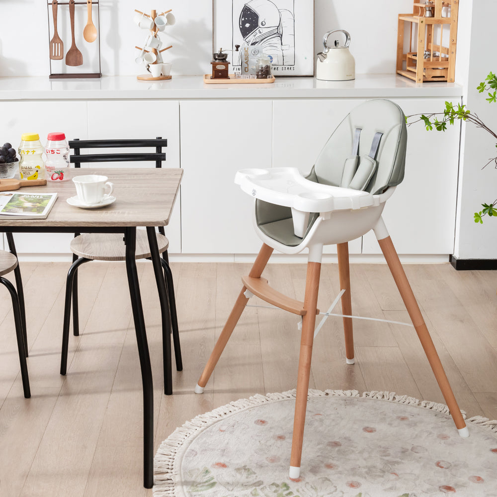 Baby High Chair with Dishwasher Safe Tray-Gray - Gallery View 1 of 13