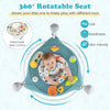 Baby Jump and Play Activity Center in blue with a 360° rotatable seat and interactive toys for endless fun.