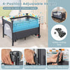 5-in-1 baby nursery center with adjustable height, detachable changing table, and storage pocket for convenience.