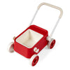 Baby Push Walker with Wheels and Foldable Handlebar and Storage Basket-Red - Gallery View 1 of 1