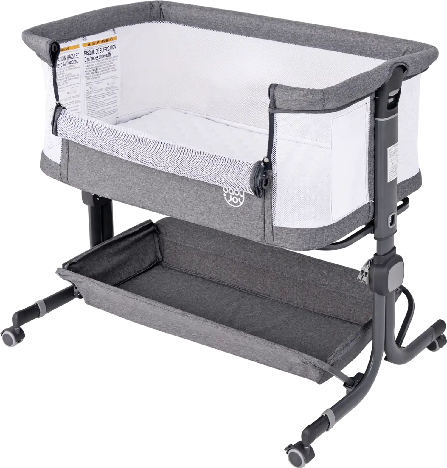 Costway 3-in-1 Baby Bassinet Bedside Sleeper 6-Level Adjustable Height 15824367 New