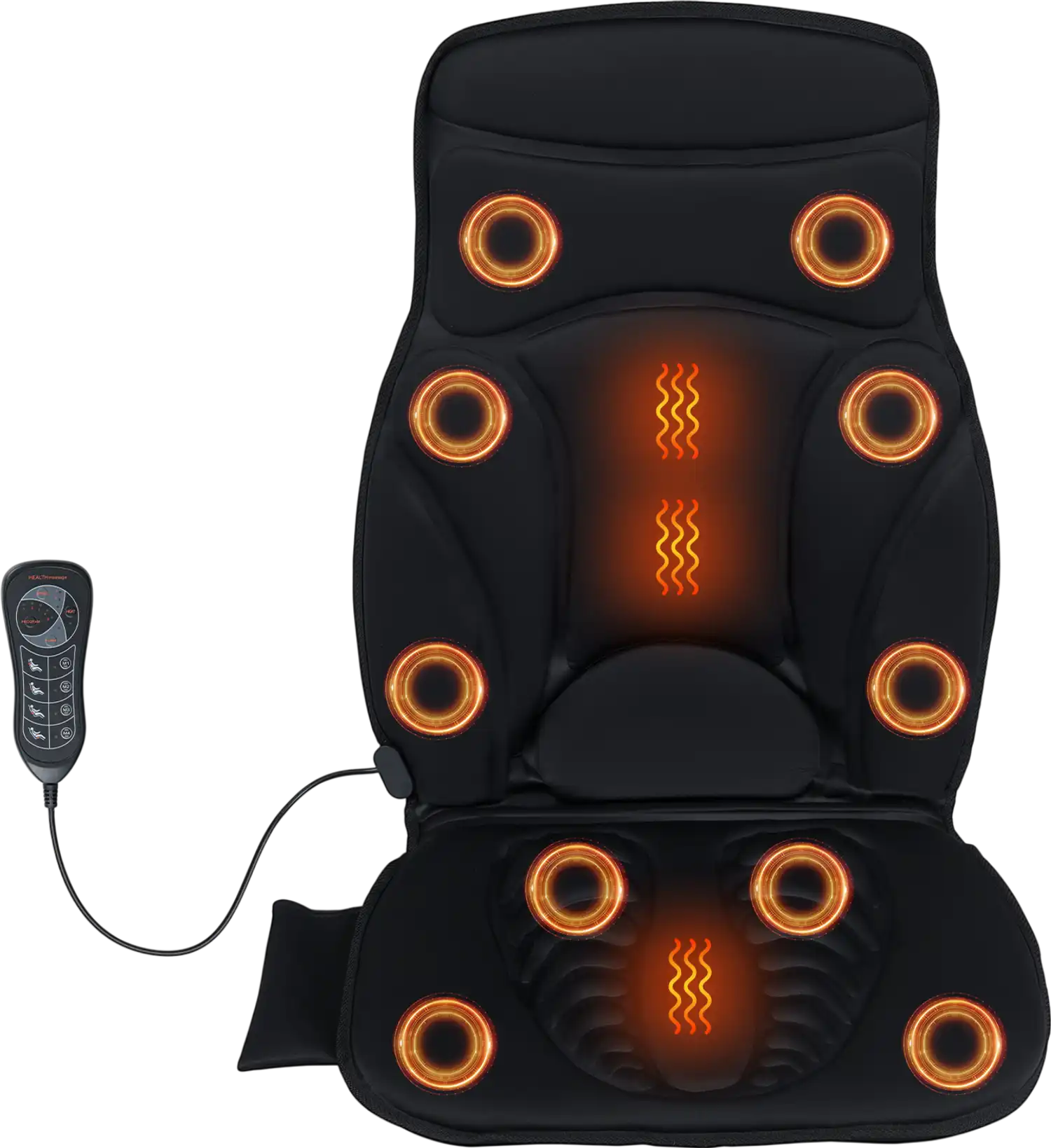 Costway Heated Back Massager Seat Cushion w/ 10 Vibration Motors 50694976 New