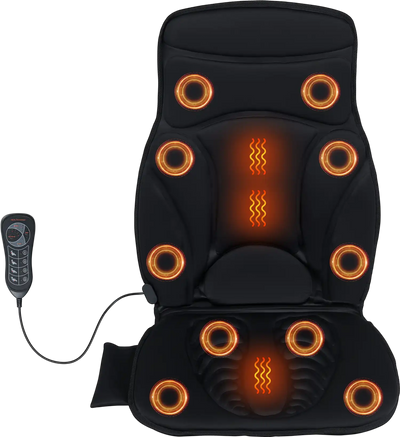 Costway Heated Back Massager Seat Cushion w/ 10 Vibration Motors 50694976 New