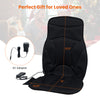 Back massager seat cushion in black with 10 vibration motors, adjustable straps, and remote control for versatile.