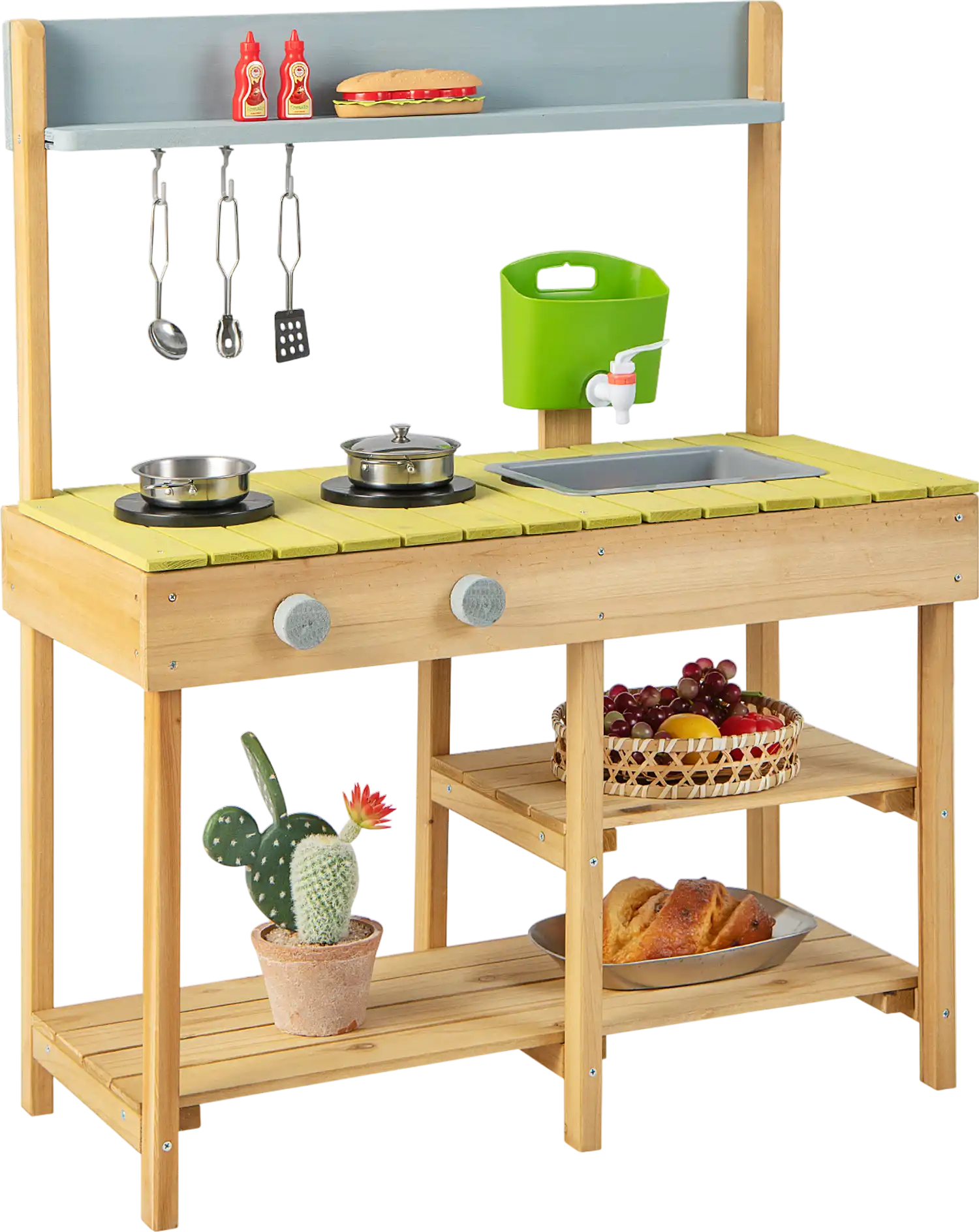 Costway Backyard Pretend Play Toy Kitchen Stove Top 94312857 New