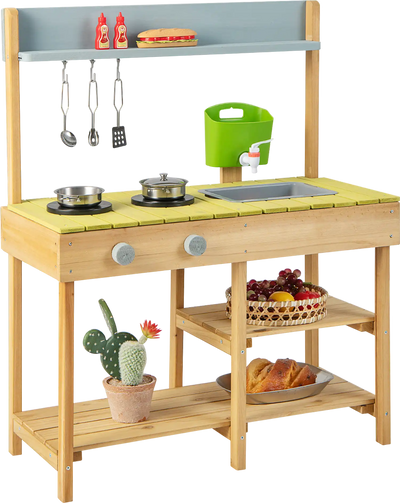 Costway Backyard Pretend Play Toy Kitchen Stove Top 94312857 New