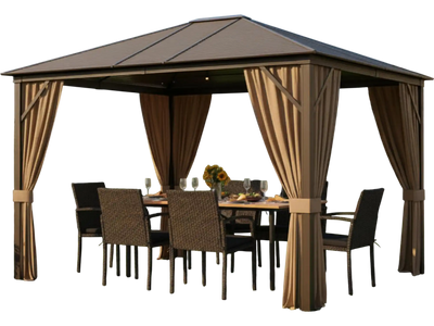 Costway All-Weather Gazebo Dining Combo Patio Furniture 76218795 New