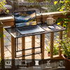Large metal folding bar table with adjustable height, perfect for laptops and snacks on balcony railings.