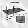 Large metal folding bar table dimensions with adjustable height, perfect for balconies and outdoor use.