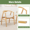 Bamboo accent chair with ergonomic armrests, curved backrest, and anti-scratch foot pads for added comfort and.