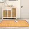 Bamboo floor mat placed in a living room, 5 x 8 feet with anti-slip backing, enhancing comfort and style.