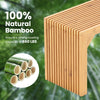 Natural bamboo dining bench showcasing slatted design, strong 660 lbs capacity, perfect for indoor or outdoor use.