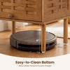 Bamboo rattan nightstand with a raised edge, featuring an easy-to-clean bottom for robotic vacuums and open shelf storage.