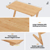 Bamboo Z-shaped side table with spacious waterproof tabletop, stable legs, and rounded corners for safety in small.