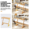 Bamboo Z-shaped side table featuring a unique design, perfect for maximizing floor space in bedrooms or studies.