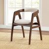 Bamboo Upholstered Dining Chair with Curved Back-Walnut - Gallery View 1 of 8